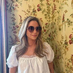 Round Longchamp Gradient Lens Sunglasses - Brown